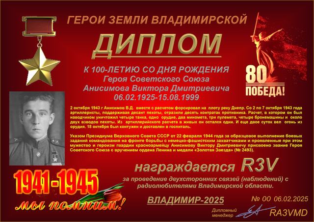 Диплом памяти Виктора Анисимова · 1