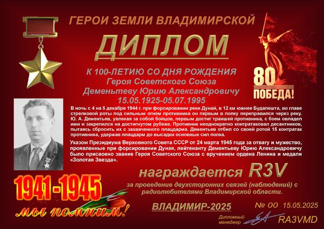 Диплом памяти Юрия Дементьева · 1