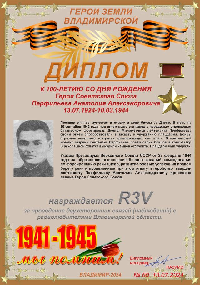 Диплом памяти Анатолия Перфильева · 1