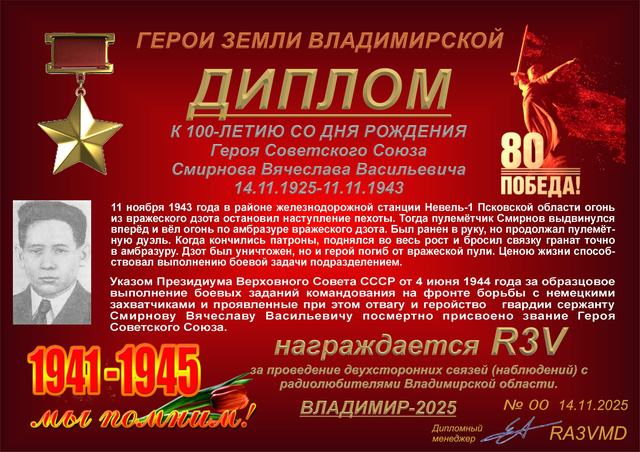 Диплом памяти Вячеслава Смирнова · 1