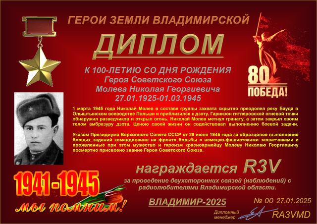 Диплом памяти Николая Молева · 1