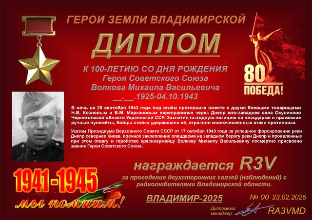 Диплом памяти Михаила Волкова · 1